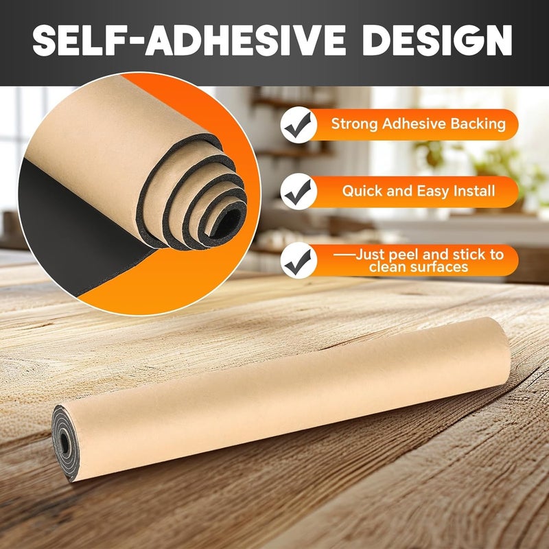 weyleity Sponge Neoprene with Adhesive Foam Rubber Sheet | 1/8” Thick x 12” Wide x 24” Long Neoprene Rubber Sheet Cut to Multiple Dimensions for Shock Pad, Gasket Seals, Soundproof Foam Padding - Image 4